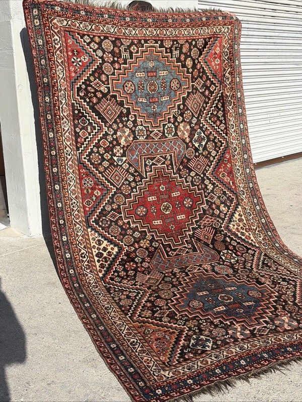 Auth: Antique Qasqai Nomadic Rug Outstanding Collectors Organic 6x10 gallery