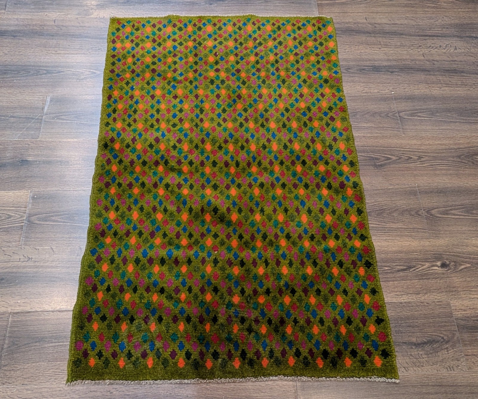 Afghan Balouch Rug 3x5, Multicolor, Hand Knotted, Wool gallery