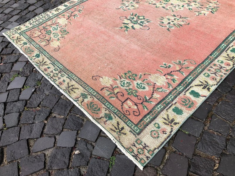 VINTAGE LARGE RUG, HANDMADE WOOL RUG, BOHEMIAN RUG, CARPET | 5,5 x 8,7 ft gallery