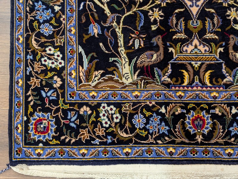 Per'sian Tree of Life Rug 4x6, Navy Blue, Birds & Animal Pictorials gallery