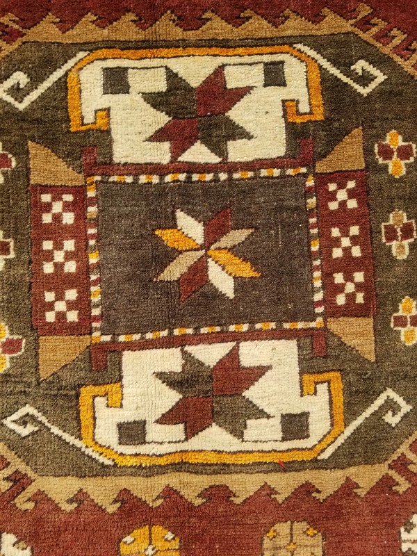 Vintage Distressed Hand Made Traditional Oriental Wool Brown Rug 217x143cm gallery
