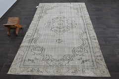 Oushak Turkish Vintage Rug 5×9 Kilim Rug Anatolian Handmade Boho Decor GREEN