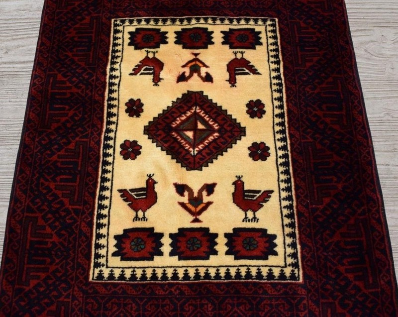 2'10 x 5'3 Top Quality Bird Design Vintage Oriental Handmade Wool Area Rug 3 x 5 gallery