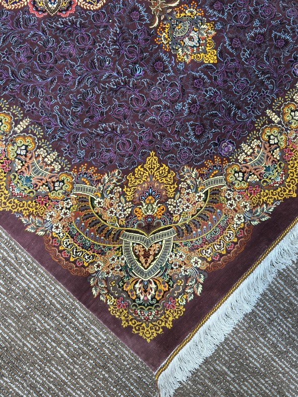 100% Silk Handmade Oriental Medallion Rug 3x5 Ft Floral Persi,ian Quum Carpet gallery