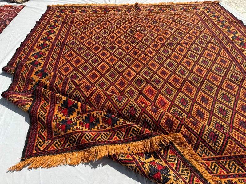 7x8 ft Afghan Handwoven Vintage Kilim Rug Traditional Tribal Turkmen Area Carpet gallery