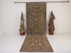 3×12 Brown Runner Rug, Handmade Turkish Rug, Vintage Wool Runner, 3.4×11.8 Ft