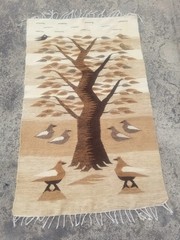 Fine Vintage Traditional Handmade Egyptian Tree of Life Wool Kilim 4.3×2.7 ft