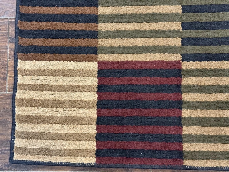 Vintage Power Loomed Rug 3.6 x 5, Brown Beige Black Tan, Box Design gallery