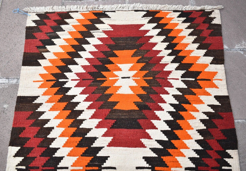 Vintage Turkish Rug 35'' x 56'' Anatolian Nomadic Rug Flat Woven Wool Rug gallery