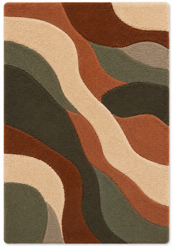 Multi Abstract Swirl Wool Area Rug Hand Tufted Modern High Quality Rug Decor gallery