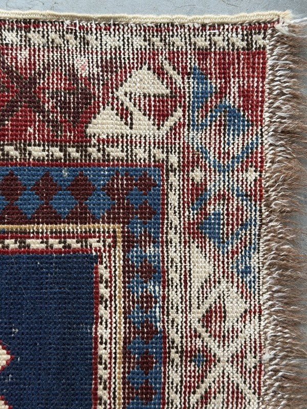 Late 19th Century Caucasian Geometric Rug Cotton & Wool Weft Baku/Shirvan/Kazak gallery