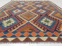 Fine Vintage Traditional Hand Made Oriental Wool Brown Kilim Rug 288x244cm