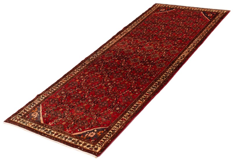 Vintage Hand-knotted Runner Rug 3'8" x 9'10" Traditional Oriental Wool Carpet gallery