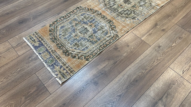 2.2 x 10.2 Ft, Brown Runner Rug, Handmade Runner Rug, Wool Rug, Woven Rug gallery