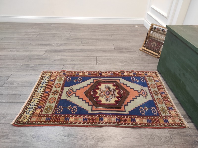 Natural Wool Area Carpet, 2.2 x 3.9 ft, Bath Rug, Rug For Entry, Handmade Rug gallery