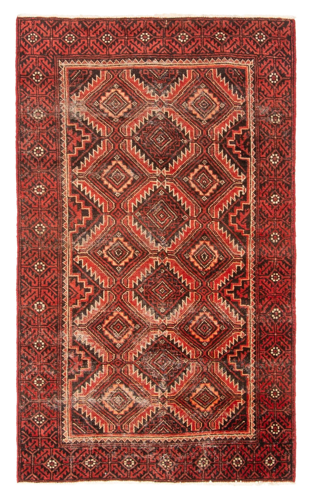 Vintage Red Traditional 3'6" x 6'1" Hand-Knotted Oriental Wool Area Rug gallery