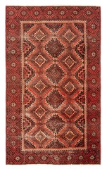 Vintage Red Traditional 3’6″ x 6’1″ Hand-Knotted Oriental Wool Area Rug