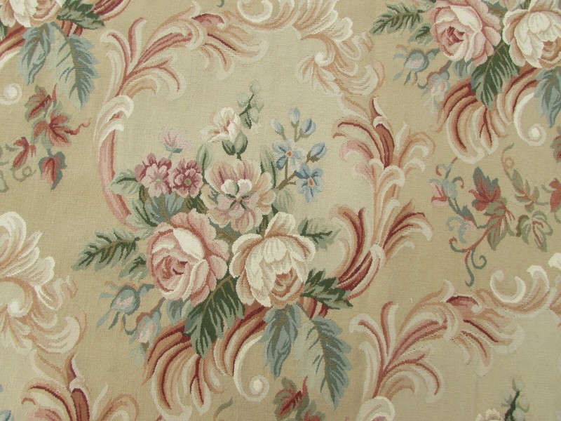 Vintage Hand Made French Design Wool Beige Green Original Aubusson 440X312cm gallery
