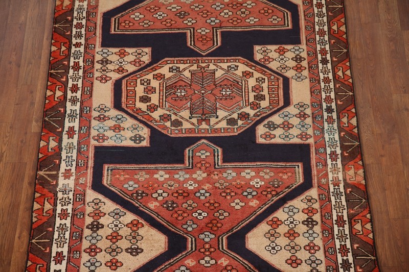 Vintage Rug Ardebil Traditional Geometric 10 ft. Runner Rug Handmade Wool 4x10 gallery