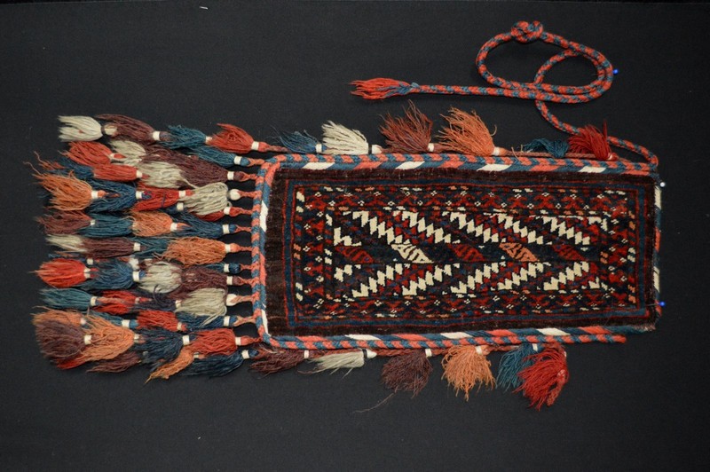 ANTIQUE SUPERB TURKMEN YOMUT SPINDLEBAG IGSALIK 1890-1900'S turkoman yomut gallery