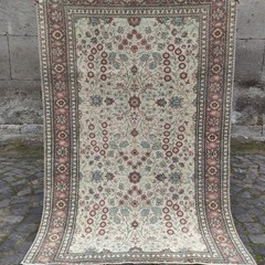 Grape Motifs Vintage Area Rug 3.77 x 5.31 ft , 4×5 Handmade Rug 115 x 162 cm