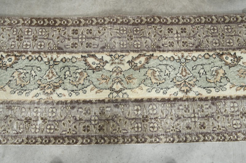 handmade faded vintage turkish runner rug 2x7 wool neutral oushak runner,177 gallery