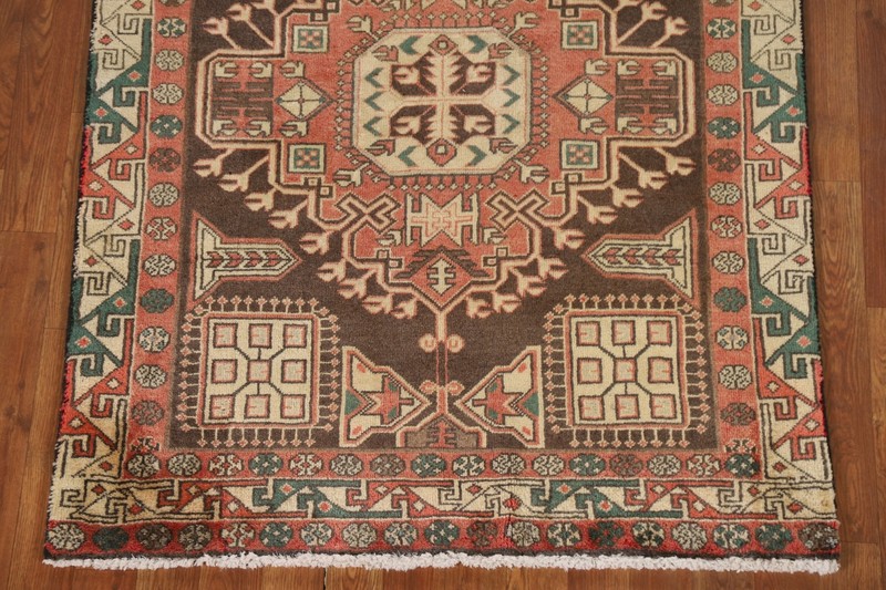 Vintage Geometric 11 ft. Runner Rug 4x11 Hand-knotted Wool for Hallway gallery