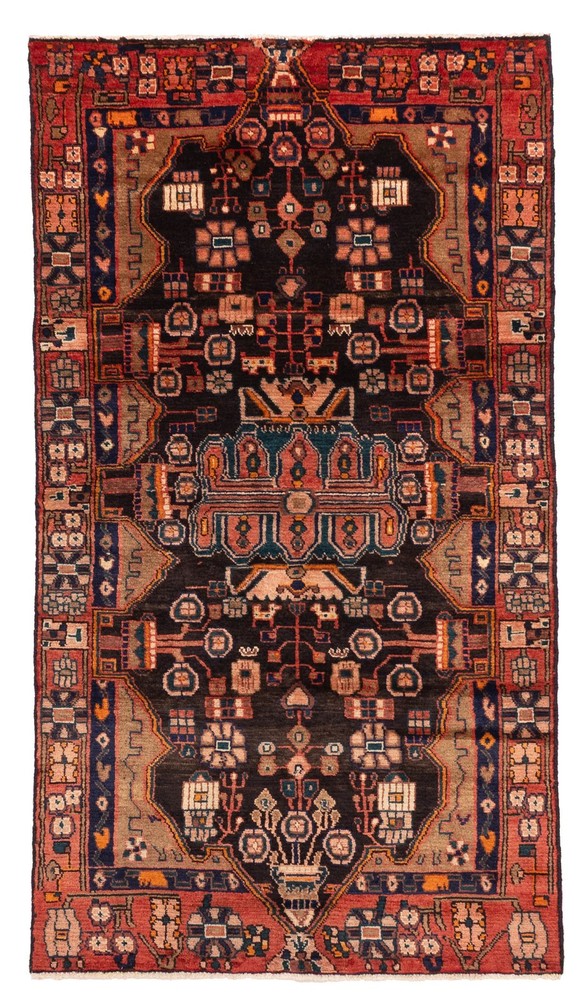 Vintage Hand-Knotted Carpet 3'8" x 6'9" Traditional Oriental Wool Area Rug