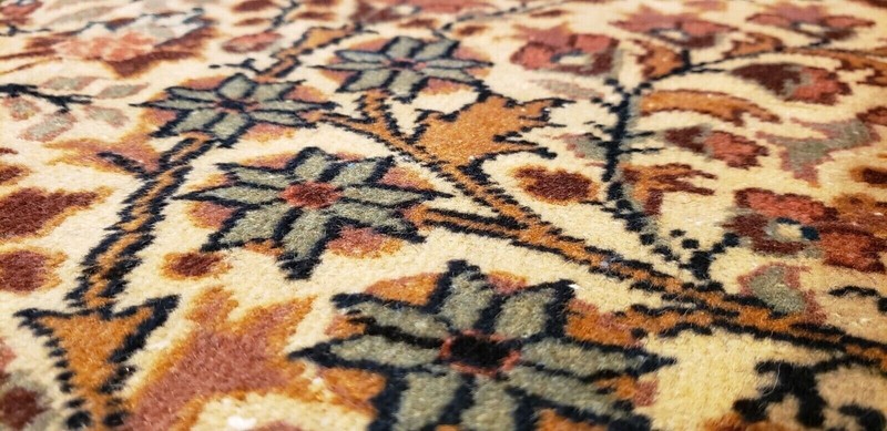 Exquisite 1930-1939s Antique Wool Pile Natural Dye Legendary Bunyan Rug 7x10ft gallery