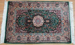 Gorgeous Kermann Hand Knotted Green Oriental Rug 2’1″ x 4’3″