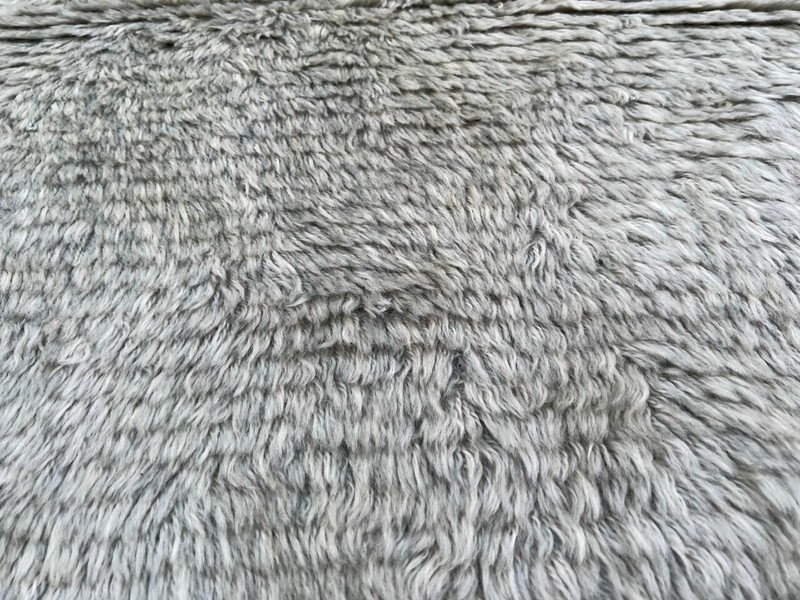 Vintage Swedish Mid Century Rya Rug Scandinavian Wool Flokati Carpet 3'7x4'7 ft gallery