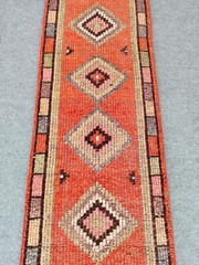 2.6 X 11 Ft Herki Runner Rug Vintage, Skinny Antique Oriental Rug Runner