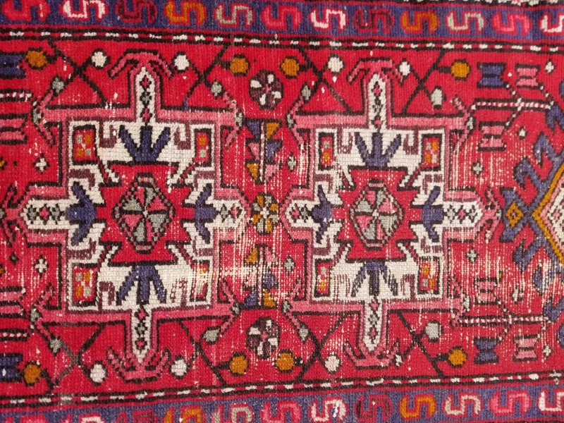 Vintage Traditional Handmade Hamadan Style Wool Multicolor Runner 234 x 69 cm gallery