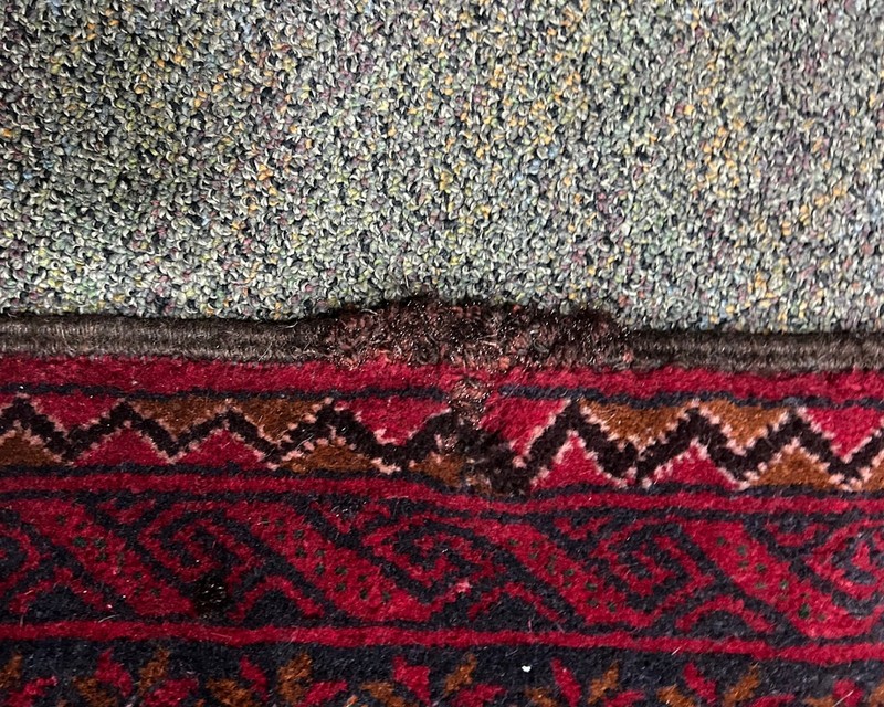 ANTIQUE Oriental RUG HANDMADE VINTAGE handwoven red 3x6 ft gallery