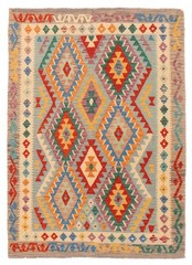 Vintage Hand Woven Area Rug 4’5″ x 5’8″ Traditional Wool Oriental Carpet