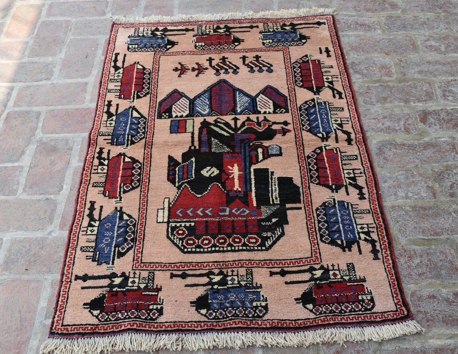 2'10 x 4'5 ft Handmade vintage afghan tribal shindand war area rug, 3x5 wool rug gallery