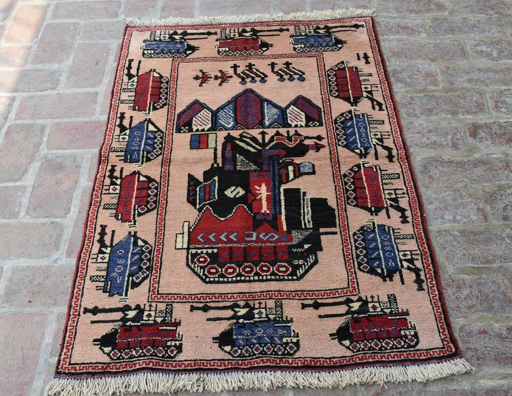 2'10 x 4'5 ft Handmade vintage afghan tribal shindand war area rug, 3x5 wool rug