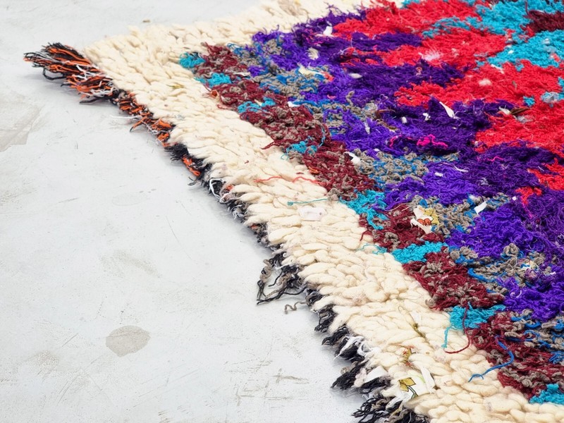 Moroccan Handmade Vintage Berber Rug2'4x5'9Geometric Multicolor Wool &Cotton Rug gallery