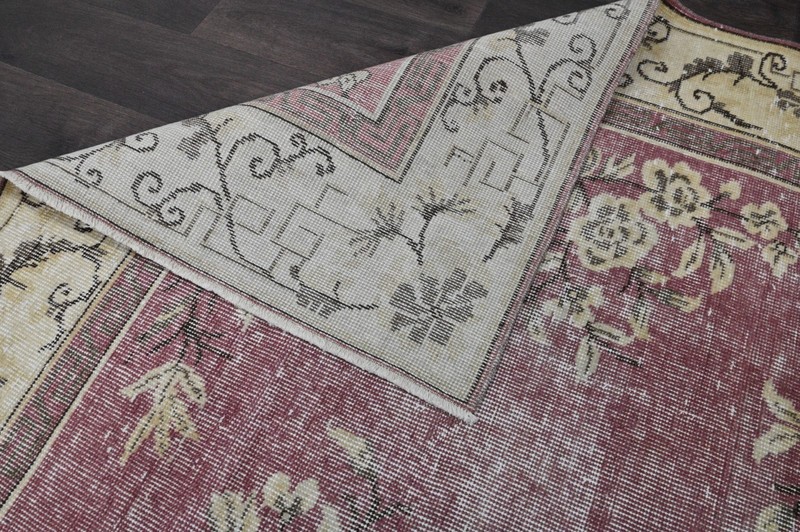 Oushak 7x10,Turkish Rug,vintage,anatolian,PURPLE,kilim,Bohemian,handmade,wool gallery
