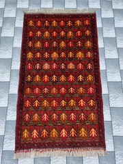 Handmade vintage Afghan tribal Historical Rug 97×55 cm