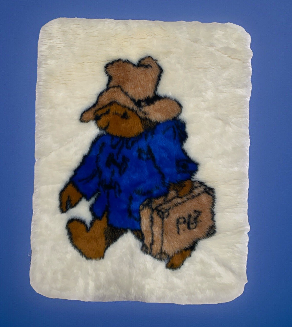 Vintage 1985 PADDINGTON BEAR Fluffy Rug, 36”x27”, Unused, Pristine, VERY RARE gallery