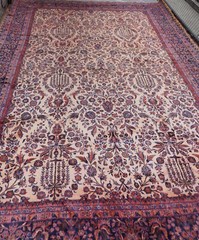 ANTIQUE 1900s KASHANN HAND KNOTTED WOOL GOLD ORIENTAL RUG 12’x18’8″