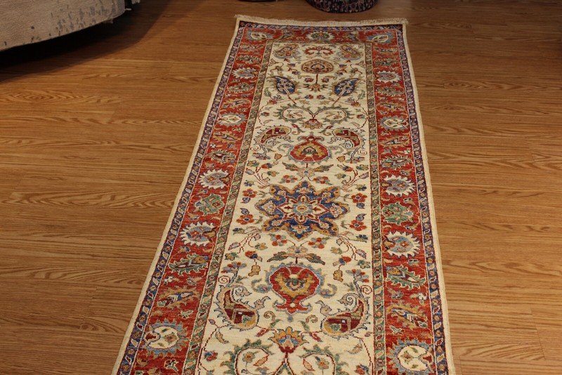 _HALL_RUNNER_RUG 10 Ft. Fine Quality Handmade Rug hand knotted vegetable dyed gallery