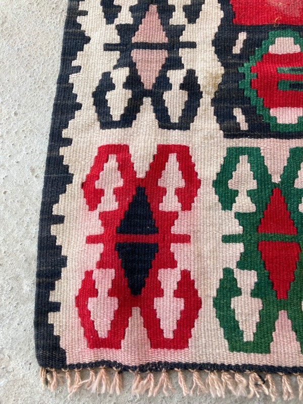 Vintage Handmade Traditional Turkish Anatolian Wool Kilim Runner Rug 118x59 cm gallery