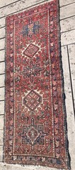 Fine Oriental Rug Hand knotted Vintage Red Blue Runner 24″ x 65″