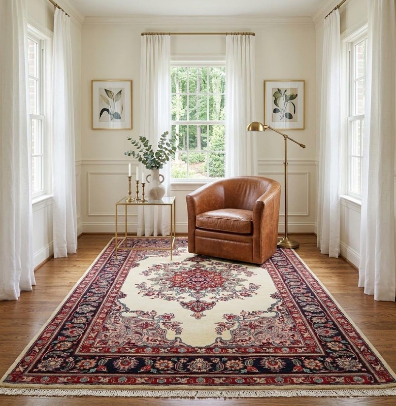 Semi-Antique Handmade Floral Design Oriental Rug Home Decor Carpet 4'8X6'2 ft gallery