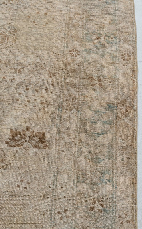 Antique Circa 1900 Tan Subdued Karabagh Hand Knotted Runner 3'5 X 17'10 E25330 gallery