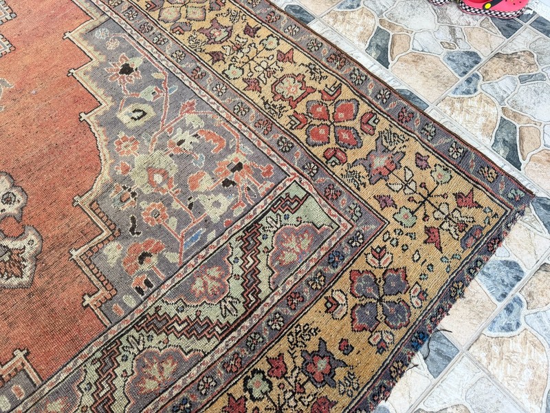 7x12 Shabby Vintage Turkish Rug, Large Faded Terracotta Distressed Area Carpet gallery