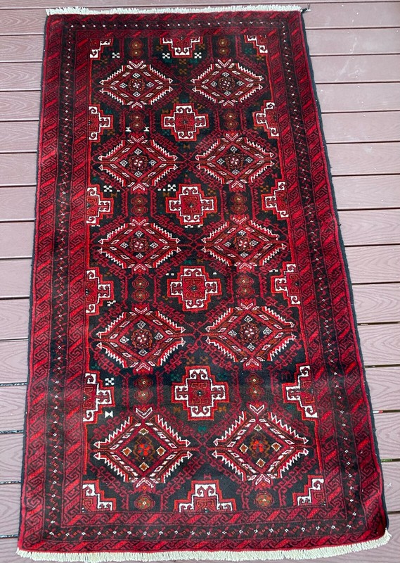 Fine Quality Handmade Afghan Tribal Geometric Accent Rug 4x7 Natural Dyes & Wool gallery