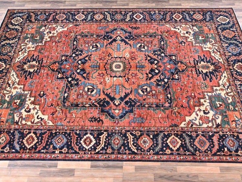 10 x 14 VINTAGE DESIGN TURKISH VEG DYE SERAPI HERIZ KAZAK ANTIQUE CAUCASIAN gallery